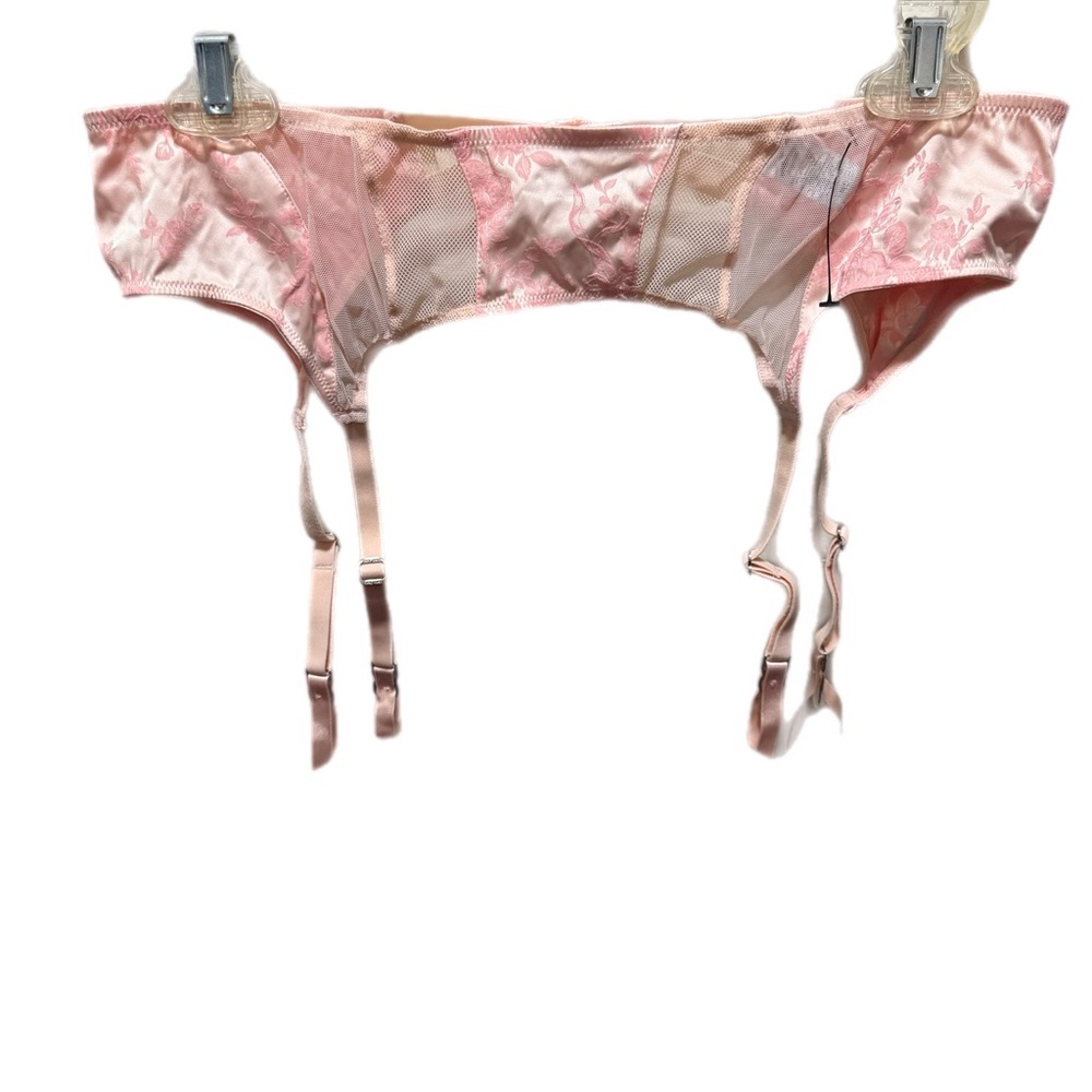 Vintage Baby Pink Satin & Mesh Victoria’s Secret Garter Belt